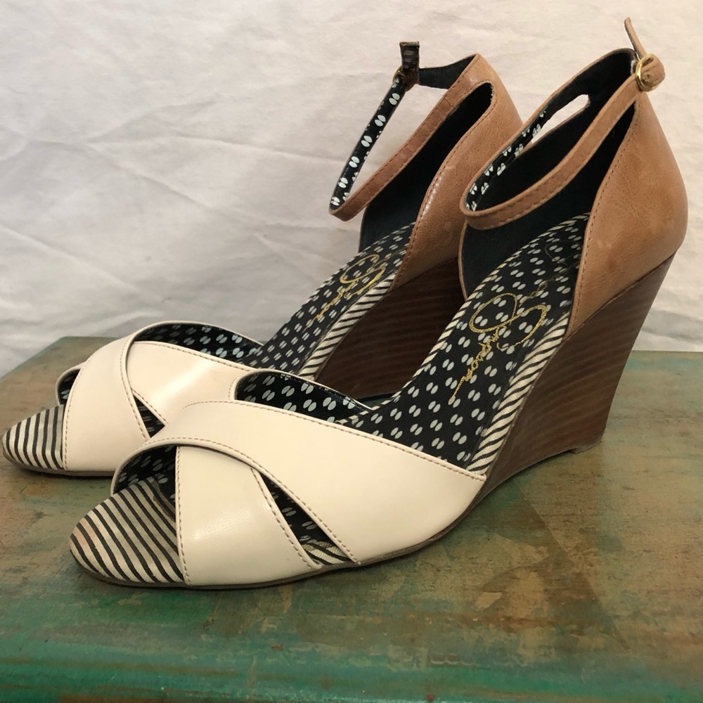 Jessica Simpson Leather Wedge Sandal